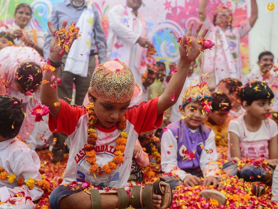 (تصاویر) هولی، جشن رنگ‌پاشی هندوها